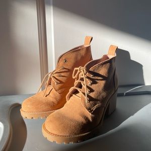 H&M Platform Boots Swede Brown Tan